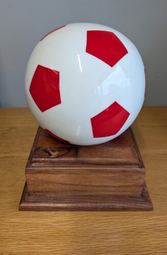 Red Football Urn