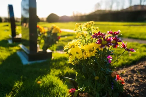 Flowers places on Grave